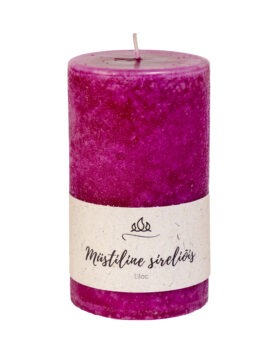 Scented candle Lilac, purplish pink, handmade