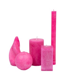neon roosa lõhnata käsitööküünal Võhma valgusevabrik